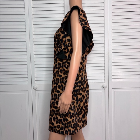 2/$50 LAUNDRY by Shelli Segal Leopard Print Flutter Sleeve Dress Size 6 - Picture 4 of 8